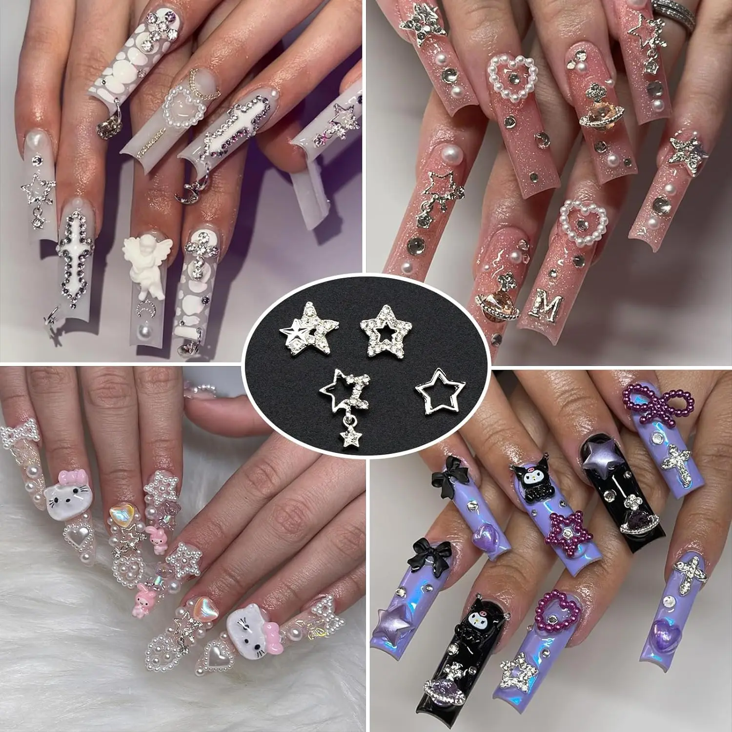 25 шт. подвески для ногтей в виде звезд