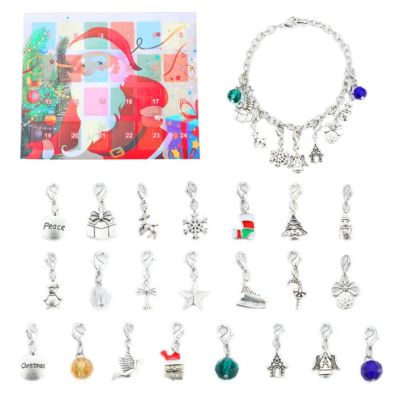 

24pcs Advent Calendar 2022 Christmas Countdown Creative Christmas Pendant DIY Metal Crafts Xmas Tree Christmas Decor Kids Gifts