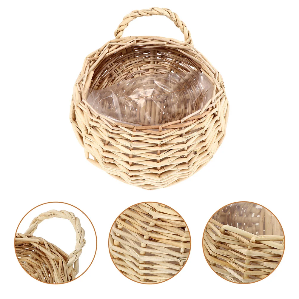 

Flower Wall Wicker Basket Woven Door Hanging Kitchen Storage Sundries Organizer