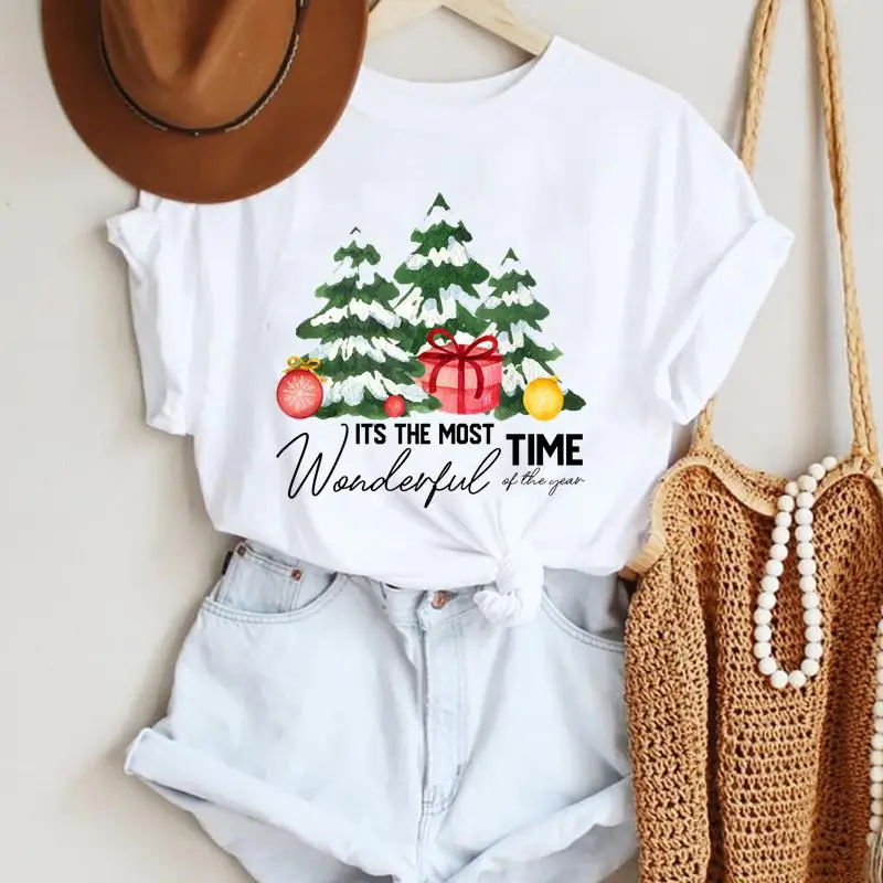 

Women Merry Christmas Winter Lovely Time Fashion Print Tshirts Trend Top Happy Holiday T Shirt Graphic Travel Tee T-Shirt