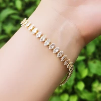 kioozol korean fashion cubic zirconia tennis bracelet for women gold silver color bracelets on hand wedding accessories 208 ko2
