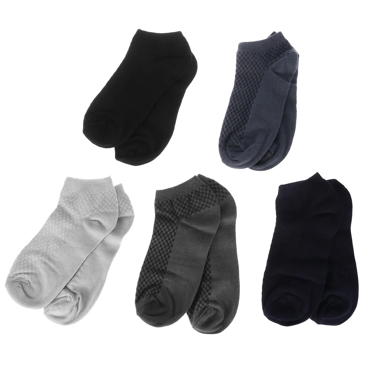 

5 Pairs Men Ankle Invisible Socks For Men Breathable Comfy Casual Non- Socks