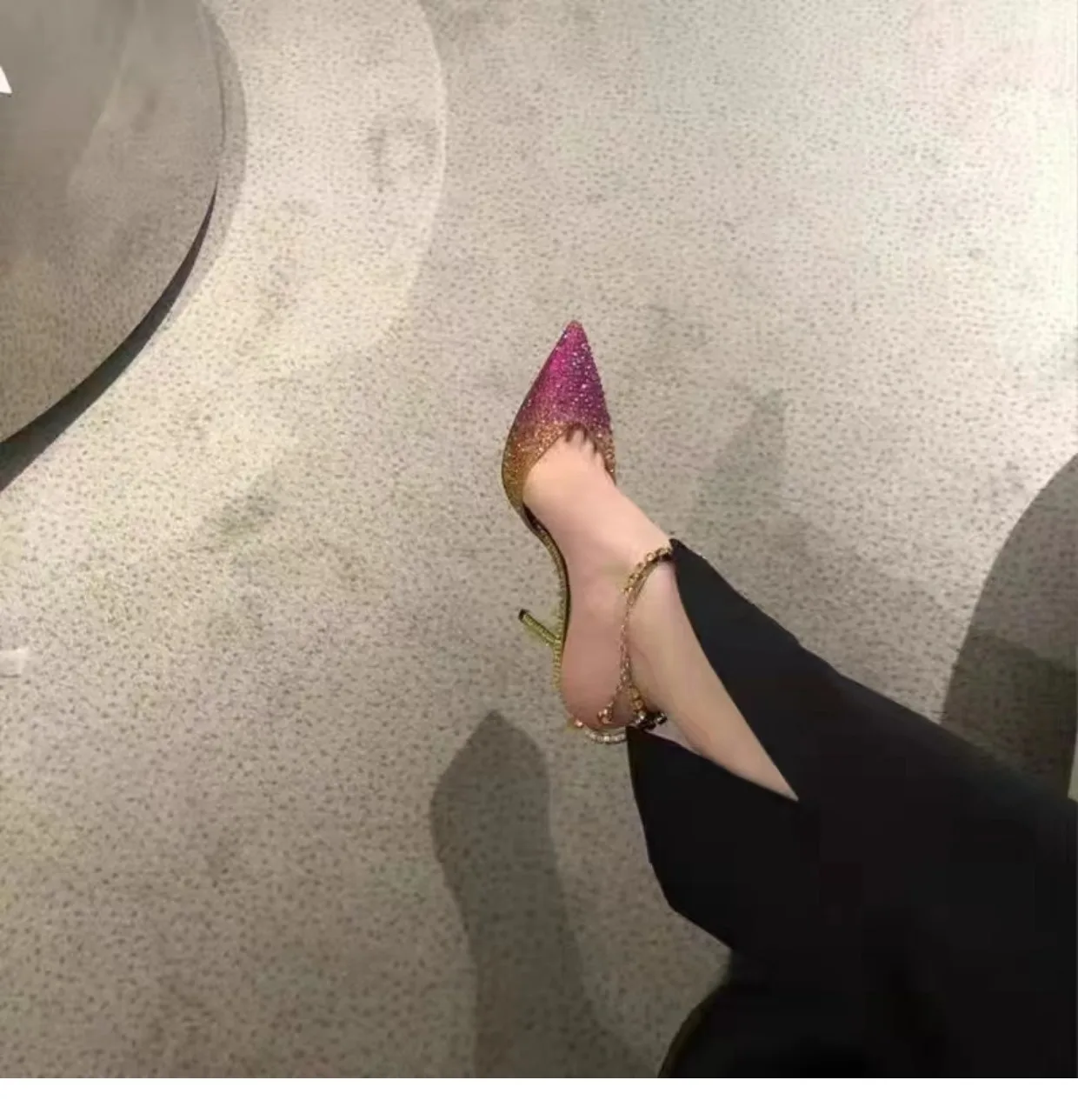 CHMURY Розовые женские свадебные туфли на высоком каблуке с острым носком