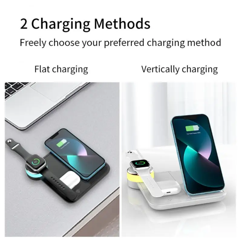 

Fast Charger Multi-color Seven Color Wireless Charging Board Fast Charging Dock Station Folding Wireless Charger Folding 15w