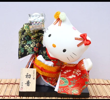 

crafts art Cartoon KT cat Japanese Fortune Cat decoration Puppet Japanese humanoid doll Living hotel decoration