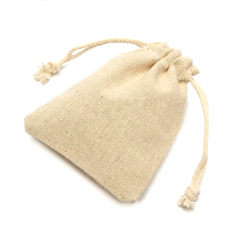 

50pcs Storage Bag Cotton Linen Drawstring Multi-purpose Organizer Gift Pouch Small Packaging Organiseurs Easy Assemble De Rangem