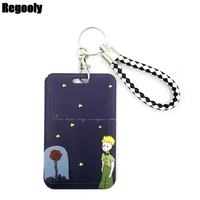 little prince navy blue cute card cover clip lanyard retractable student nurse badge cartoon id card badge holder accessories