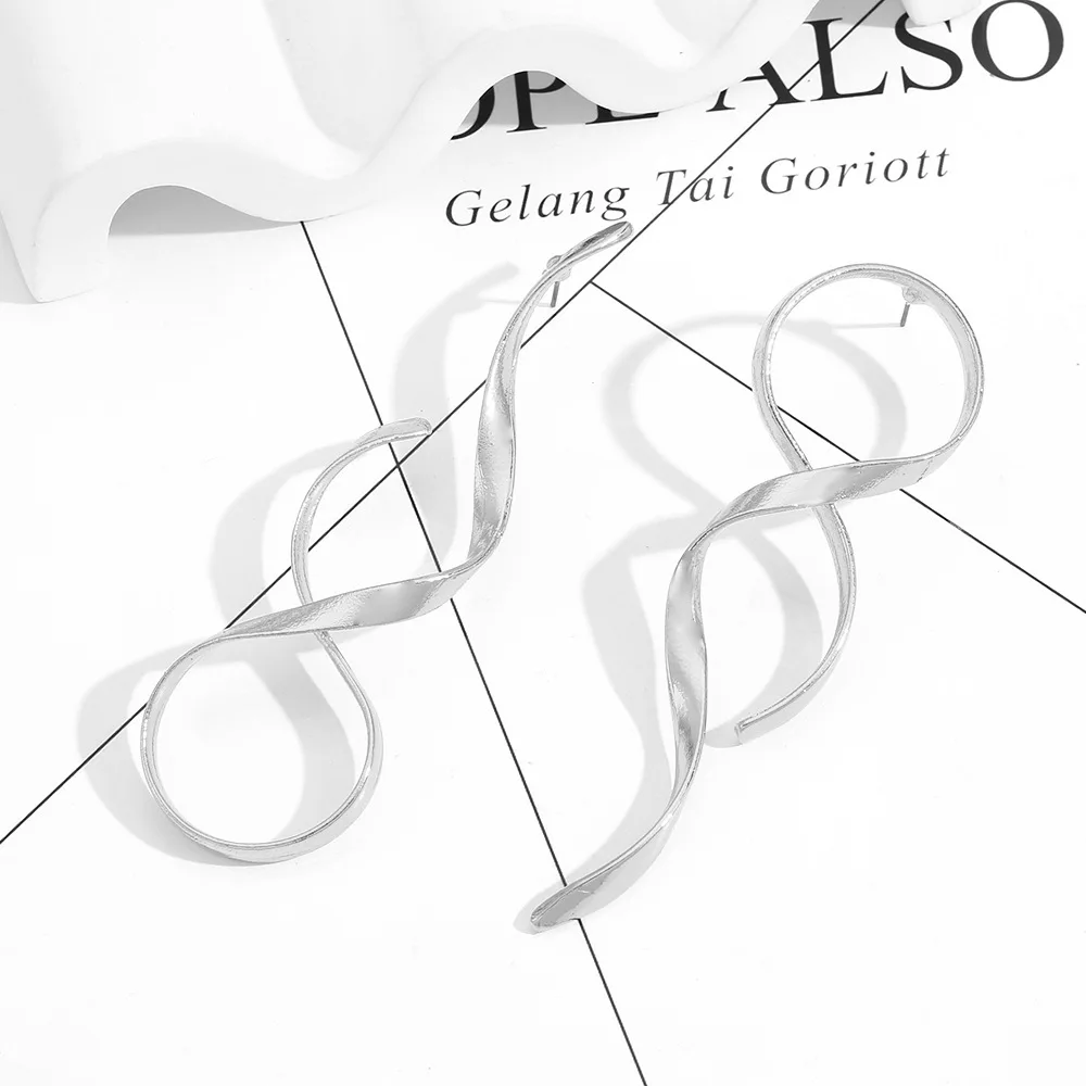 ZAA трендовые металлические серьги неправильной формы золотого цвета в форме