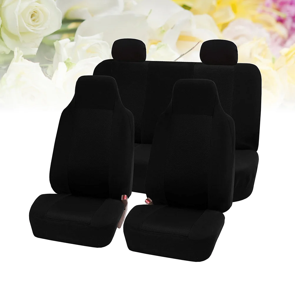 

5 Seats Car Seat Cover Universal Auto Seat Cover Durable Wear Resistant Car Interior Accessory Car Seat Protector Mat (Black)