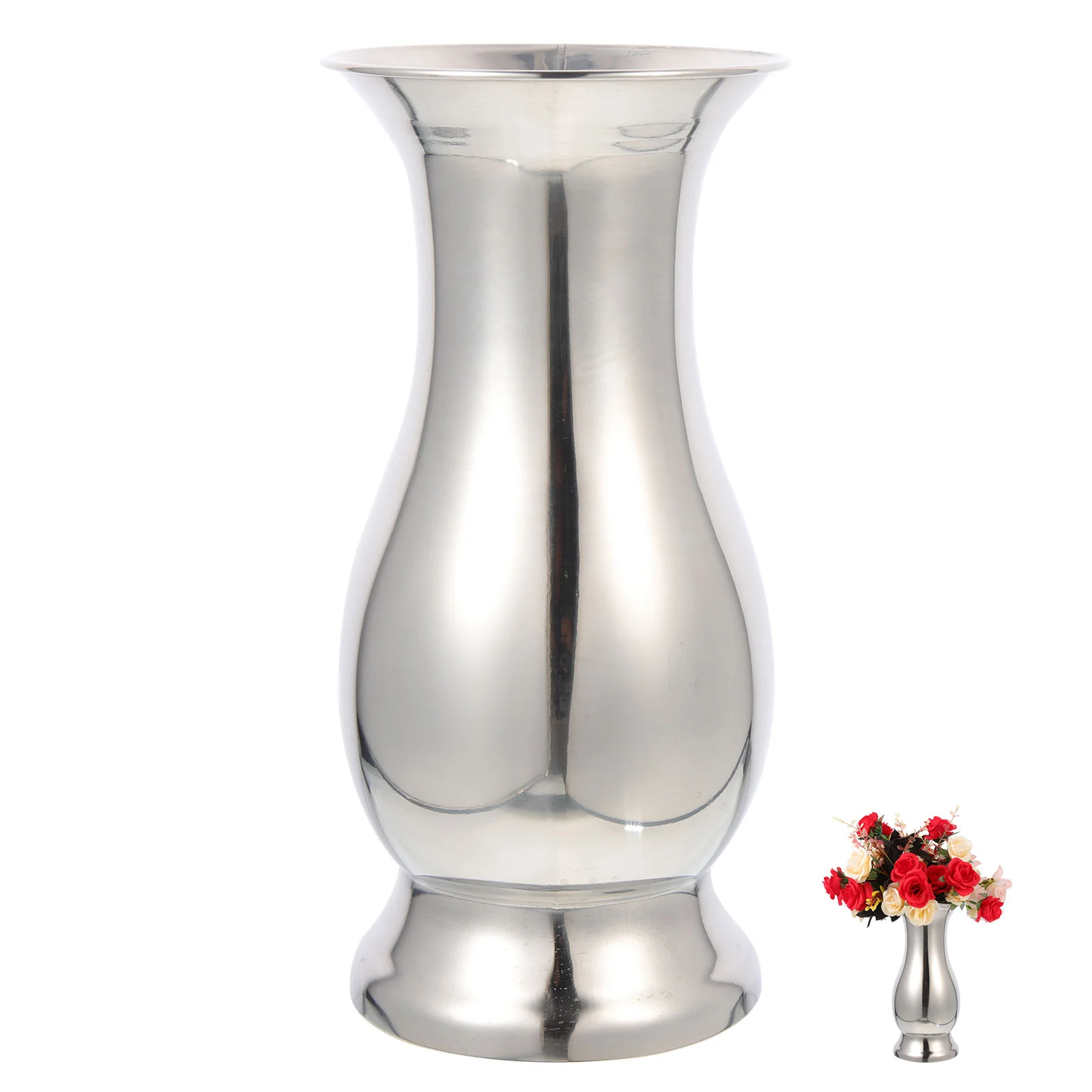 

Vase Flower Decor Home Metal Tabletop Steel Stainless Modern Flowers Tall Room Desktop Vases Holder Floor Ornament Decoration