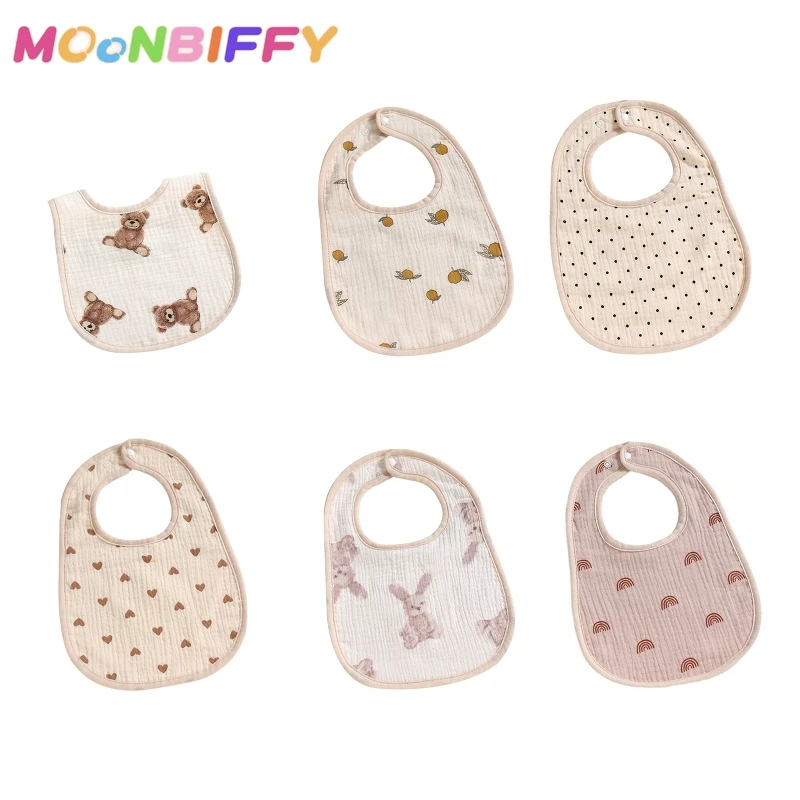 

Burp Cloth Baby U Shape Feeding Bib Bandana Scarf 6-Layers Cotton Gauze Absorbent Saliva Towel Breathable Apron for Newborn D5QA