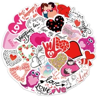 a0857 50pcs love stickers for notebook laptop scrapbooking material adesivos pink sticker vintage valentines day craft supplies