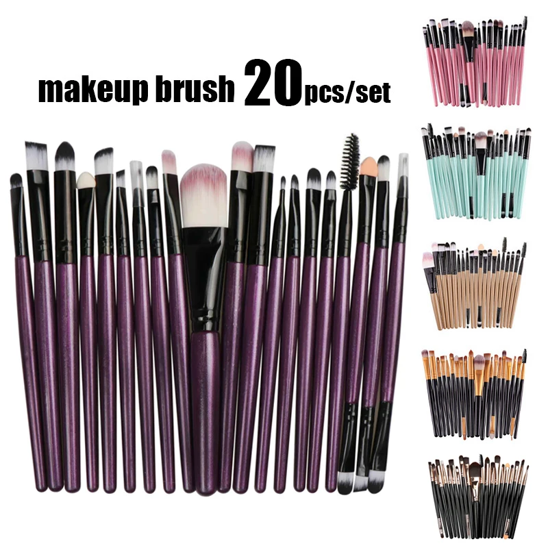 

XINYAN 20Pcs Makeup Brushes Set for Eye Shadow Foundation Powder Eyeliner Eyelash Cosmetic Blush Eyeshadow Makeup Brush Set Tool
