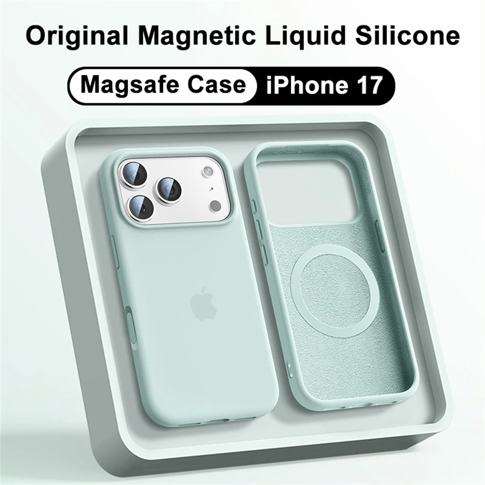 Фото Оригинальный официальный силиконовый чехол для Magsafe для iPhone 16, 17, 13, 15, 14 Pro Max с логотипом, чехол для Apple iPhone 14 15 Pro Cover №1