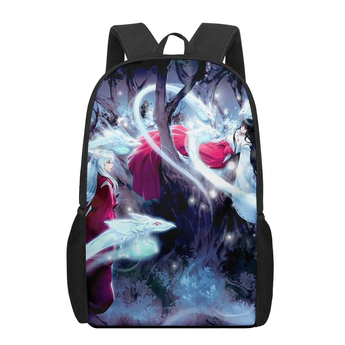 Inuyasha Print Student Book Bags for Kids Boys Girls Backpack Children School Bag Mochilas 16inch Bookbags Satchel
