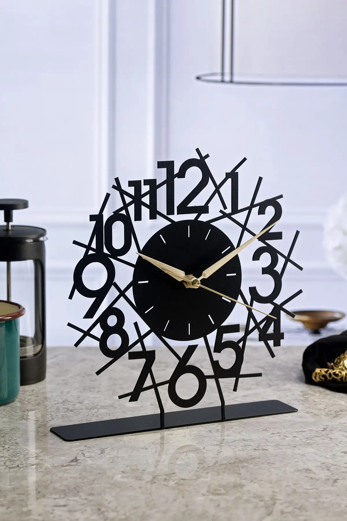 

Lineal Metal Desk Top Clock 25x23cm