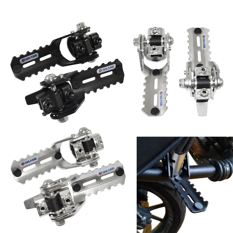 

Motorbike Front Foot Pegs Pedal Folding Footrests Clamp 22-25mm For BMW R1200GS R1250GS Adventure R1200R R1200RS R1250R R1250RS