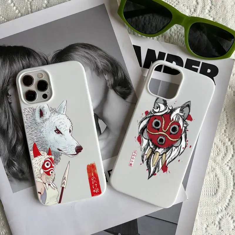 

Princess Mononoke Japan anime Phone Case Candy Color for iPhone 6 7 8 11 12 13 s mini pro X XS XR MAX Plus