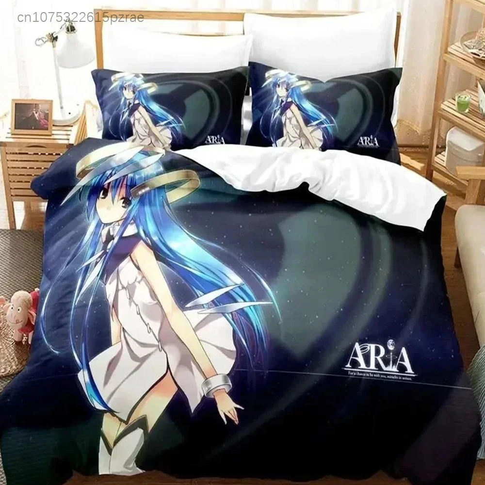 Фото Комплект постельного белья Anime Aria The Scarlet Ammo Hidan No Aria с принтом, включающий наволочку и пододеяльник, мягкий, размеры Queen и King, для дома №2