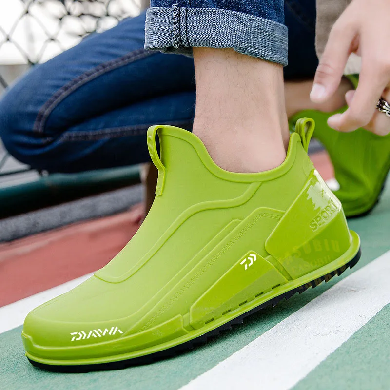 

Men's Outdoor Waterproof Non-slip Fishing Shoes Lightweight Fishing Rain Work Shoes Wear-resisting Rubber Hiking Shoes