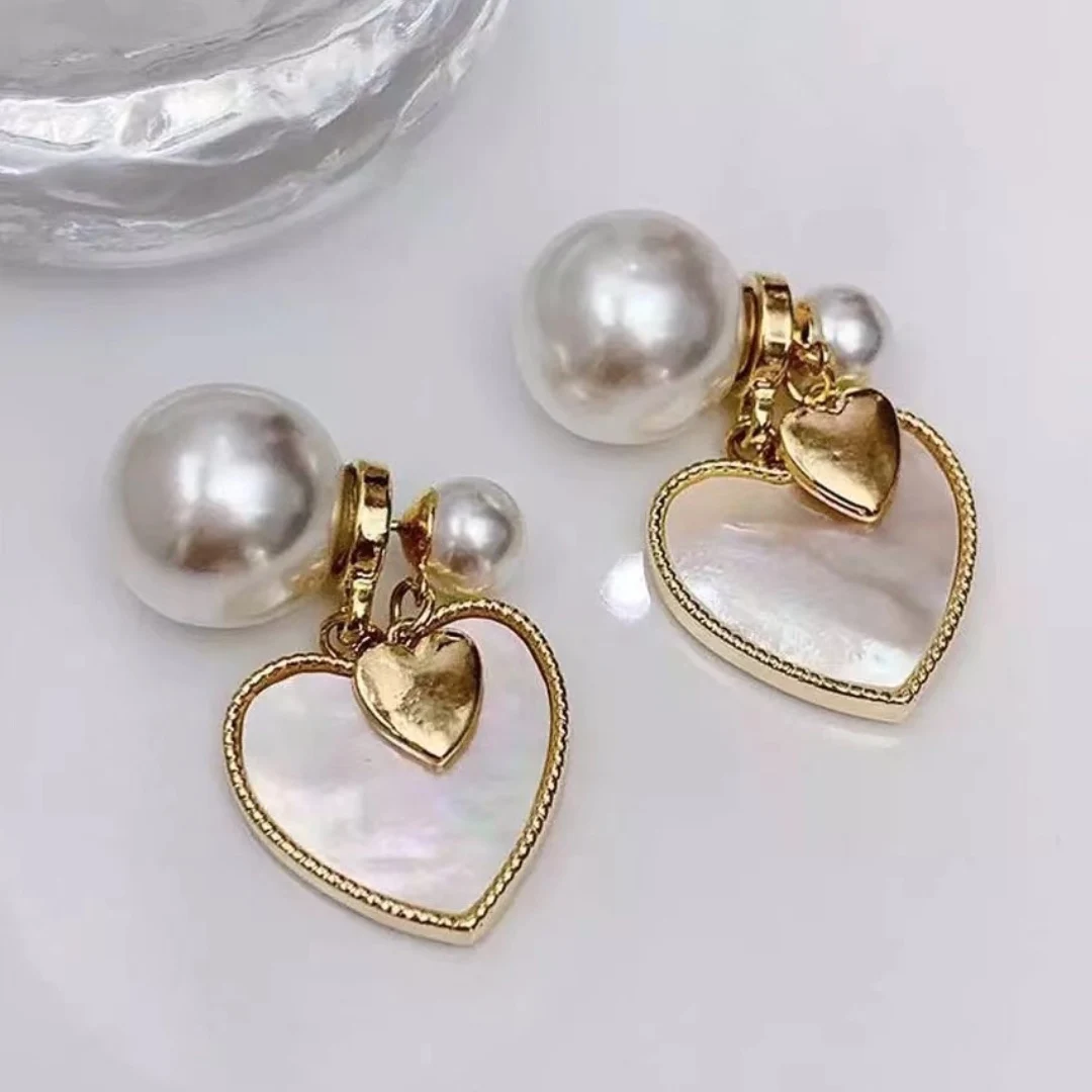 Роскошные французские серьги-гвоздики ювелирные изделия из персикового жемчуга