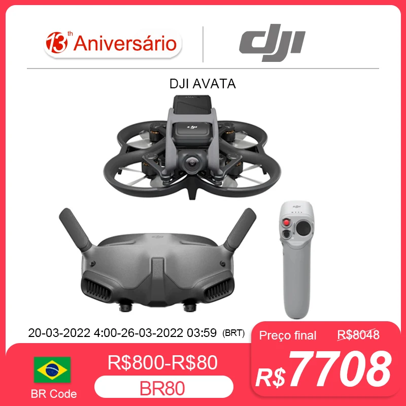 

DJI Avata FPV Drone Goggles V2 Intuitive Motion Control 4K/60fps Videos 10KM 1080p 410g Portable Safety Smart Drones IN STOCK