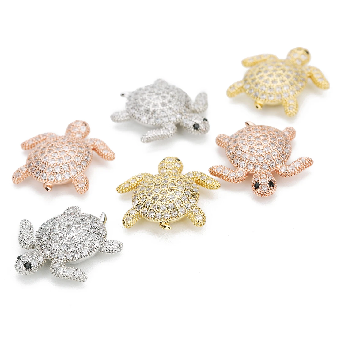 Бусины-подвески в виде черепахи из меди 19 х20 мм 2 шт.