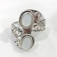 white double pearl ring european and american fashion pattern simple fashion girl ring