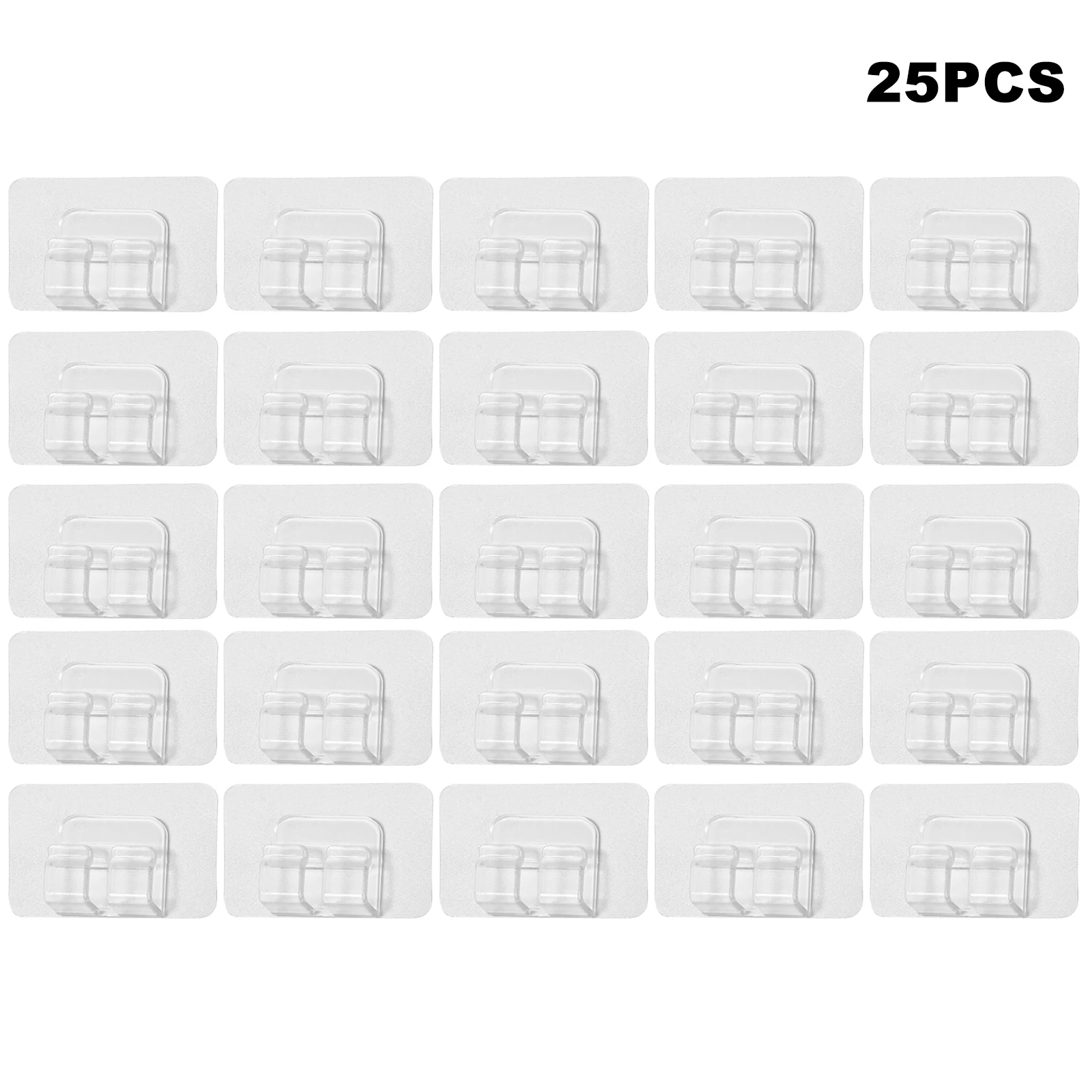 

25pcs Easy Install Outside Indoor String Lights Clip UV Resistant Multi Functional Acrylic Heavy Duty White With Adhesive Strips