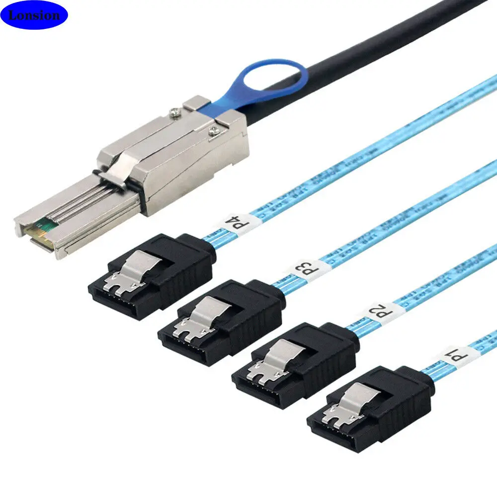 

MINI SAS SFF-8088 26P to 4 Port SATA 7P female server hard disk connection cable