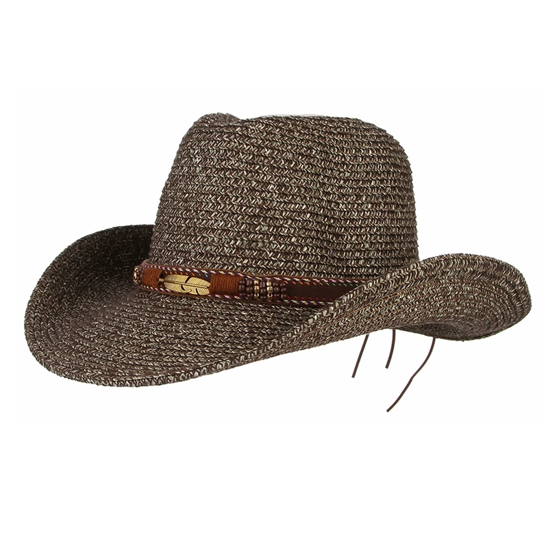 

new arrival Cowboy Hats Sun Hat For Men Summer Hats For Women Straw Hat With Alloy Beads Beach Cap Panama