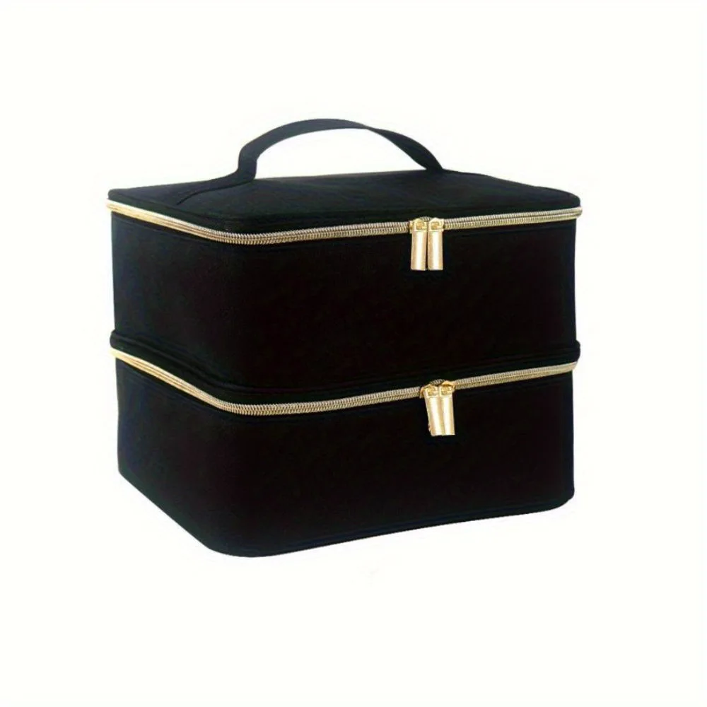 

Сумка для хранения лака для ногтей, сумка для эфирного масла, портативный косметический набор для ухода за ногтями, ящик для хранения инструментов для ухода за ногтями, двухслойный, 30 отделений