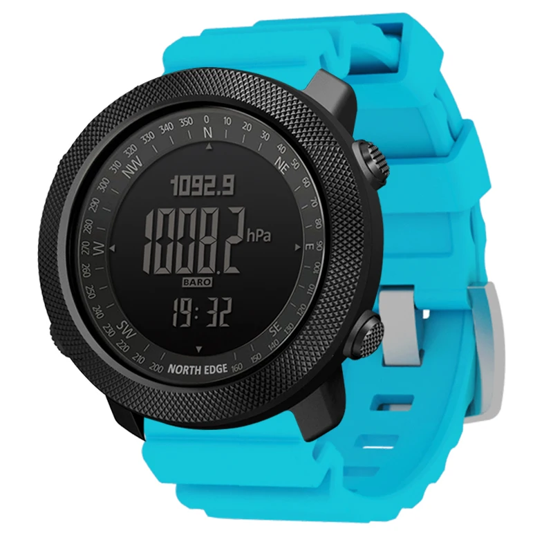 

New Military Sport Stopwatch NORTH EDGE Men's Digital Watches 50 M Waterproof LED Barometer Compass APACHE Altimeter Smart Clock
