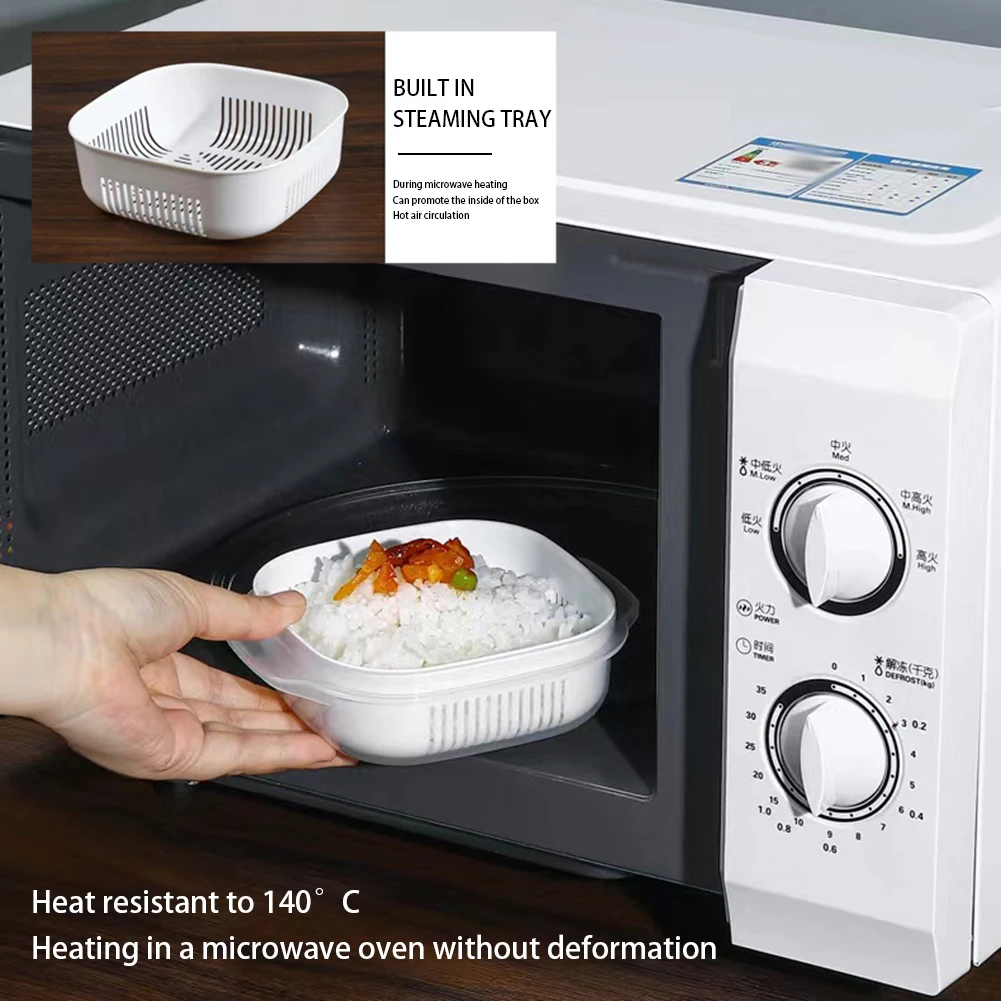 5/10 Шт. Коробка Для Освежения Риса В Микроволновой Печи С Прозрачной Крышкой