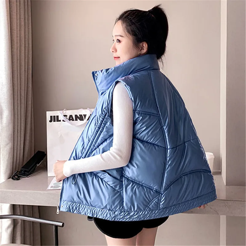 

New Fashion warm Vest Women Autumn Winter Korean Parkas Sleeveless Jacket Female Loose Waistcoat Cotton Coat Female Tide G2211
