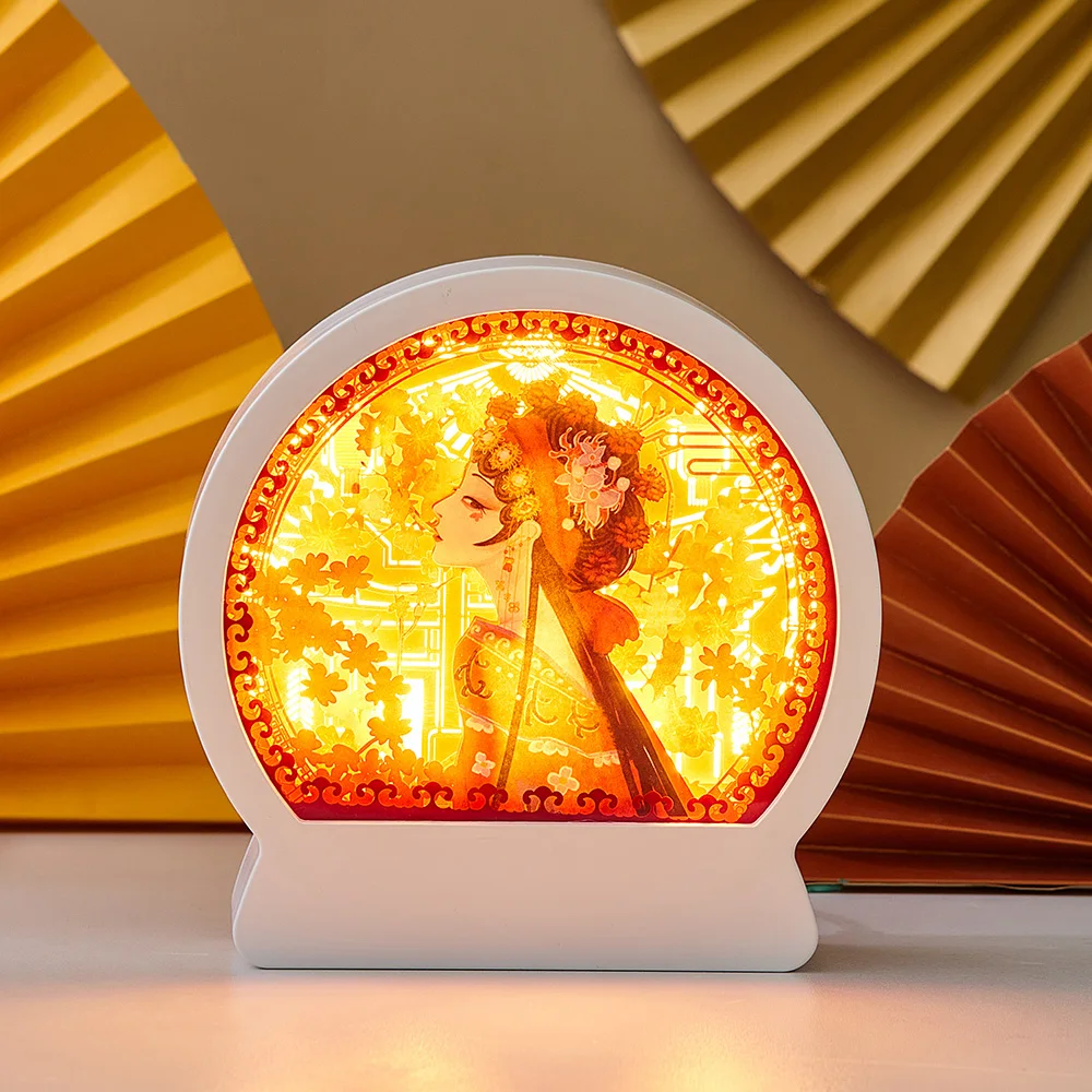 Ночной светильник в китайском стиле с вырезами из бумаги домашний декор