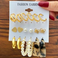 leopard print acrylic earrings set boho fashion jewelry 2022 womens hoop earrings offers with free shipping