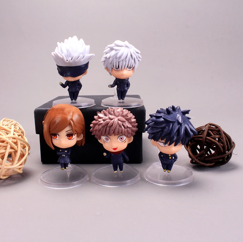 

5 PCS Anime Jujutsu Kaisen Gojo Satoru Kugisaki Kawaii Figurines Q Version Pvc Action Figure Modle Toys Kids Birthday Cute Gifts
