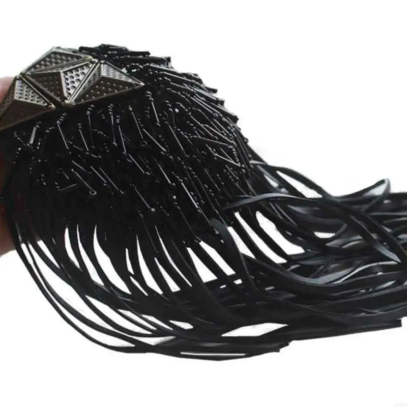 P88B Кожаная цепочка наплечные нашивки Мотивы бахрома с кисточками Эполеты Броши