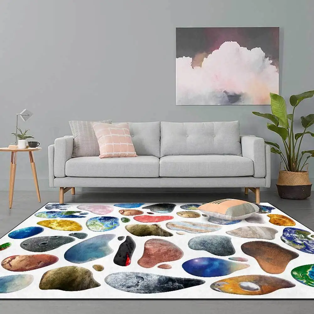 

3D красочный Каменный Ковер для гостиной мягкий фланелевый прикроватный коврик для спальни нескользящий коврик для прихожей детских игровы...