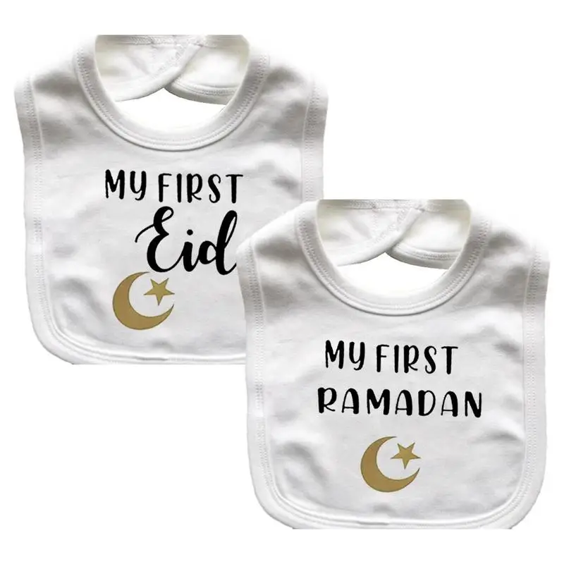 

Baby Bibs Burp Cloths Soft Terry Cotton Adjustable Bib Arabic Eid Newborn Feeding Bibs Infants Saliva Towel For Boys Girls