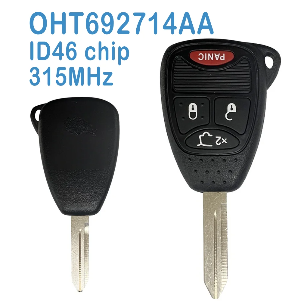 

2 Pcs/lot OHT692714AA Auto Smart Remote 315MHz 3+1B ID46 Chip 05179514AB Replace Car Key For Chrysler