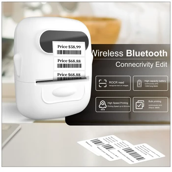 Thermal Label Printer P50 Wireless Bluetooth Portable Printer Label Maker Machine with Tape 40x30 mm For Android & iOS System 1