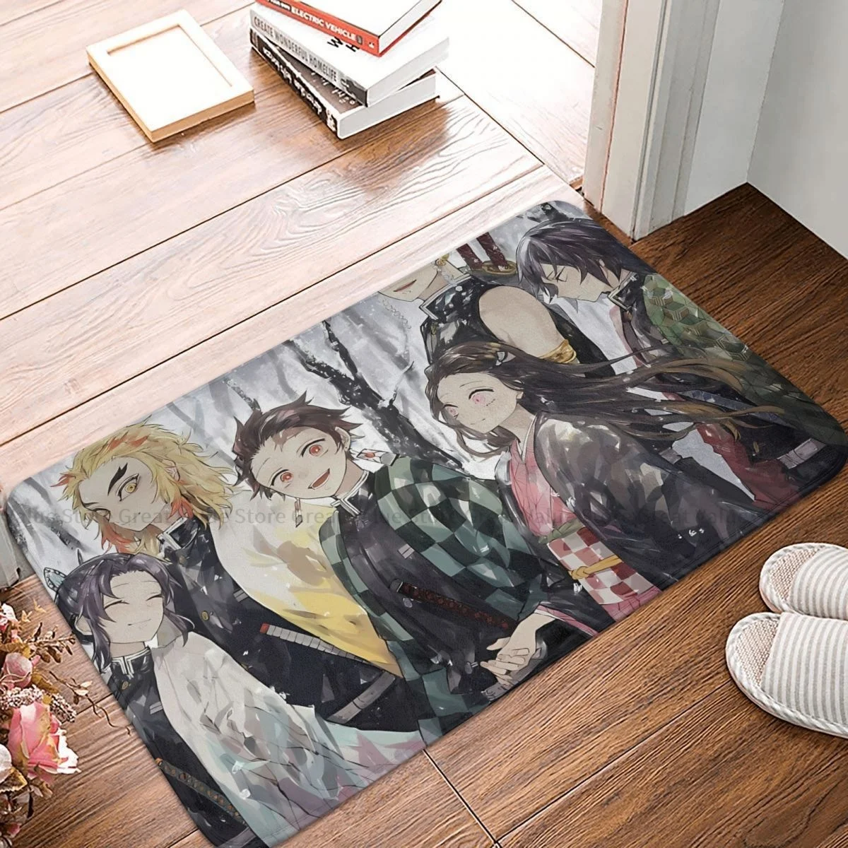 

Demon Slayer Anime Bath Mat Winter Vibes Doormat Kitchen Carpet Outdoor Rug Home Decoration