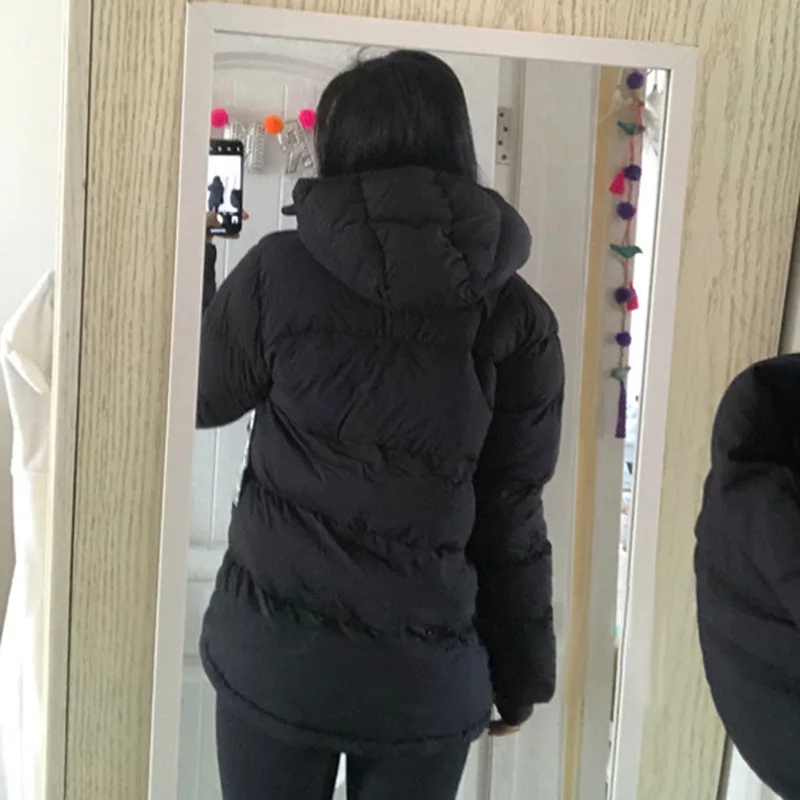 2021 Fashion Women's Fluffy Cotton-padded Jacket Autumn and Winter New Temperament Long-sleeved Warm Solid Color Hooded Jacket