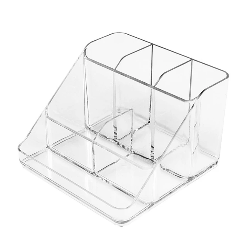 

Storage Box For Bathroom, Plastic Bathroom Storage With 6 Compartments, Make Up Organiser For Bathroom Accessories