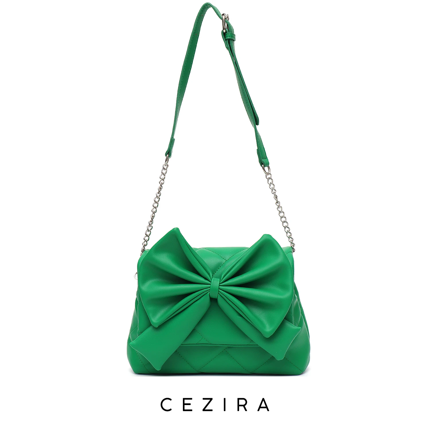 Купи CEZIRA Niche Design Women PU Vegan Leather Handbags Fashion Bow Flap Quilted Purses Luxury Brand Crossbody Shoulder Evening Bag за 1,915 рублей в магазине AliExpress