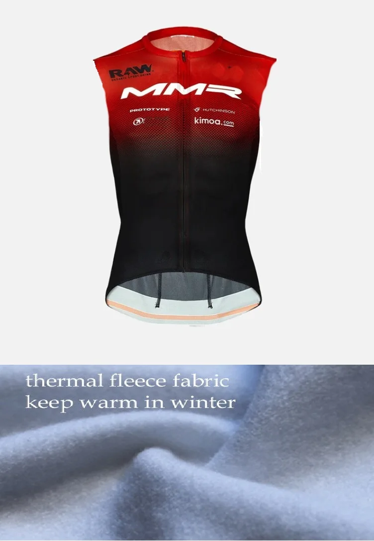 

WINTER FLEECE THERMAL 2021 MMR FACTORY RACING TEAM Sleeveless Cycling Vest Mtb Clothing Bicycle Maillot Ciclismo Bike Clothes