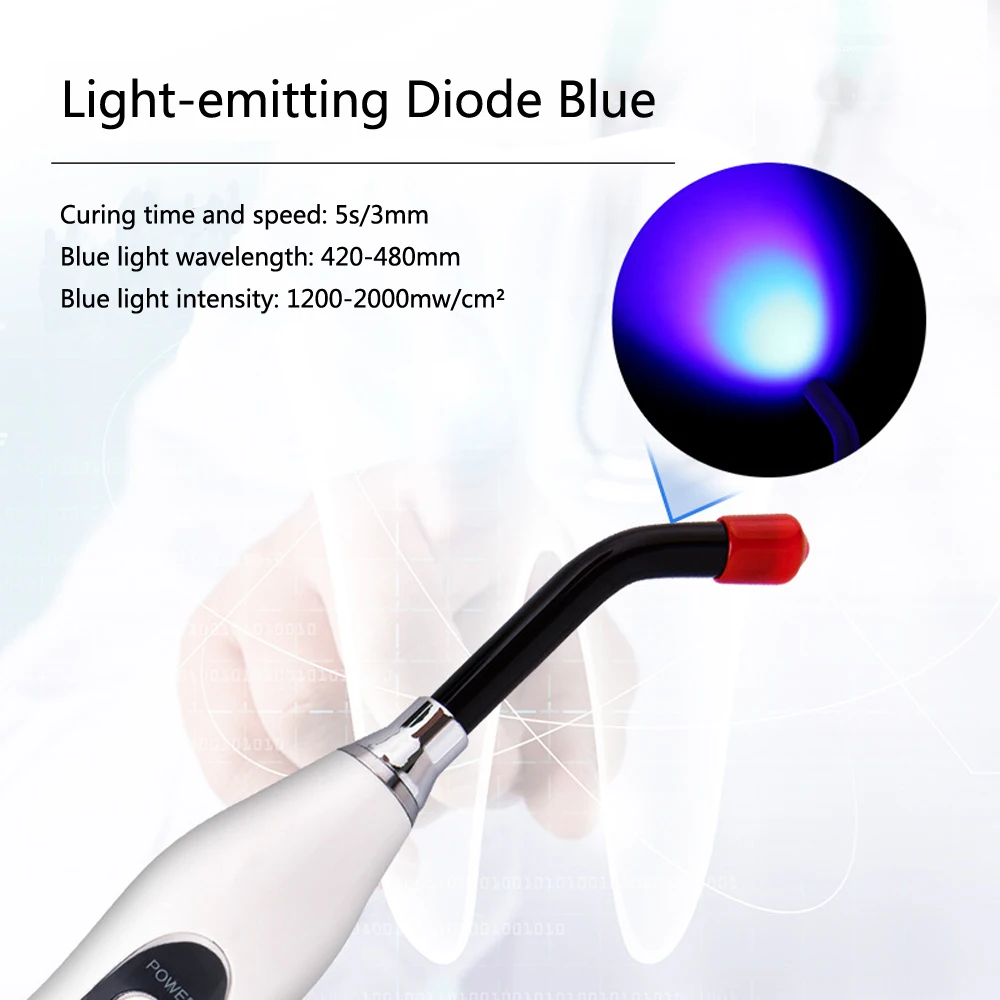 New Dental Cordless LED Curing Light 1200-1400mw/cm2 Tooth Filling Material Cure Dental Equipment