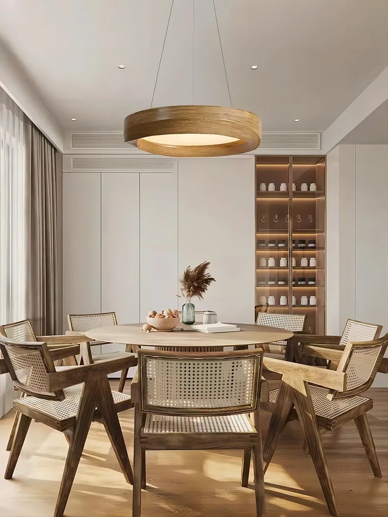 Wabi-sabi деревянная цветная стандартная люстра Скандинавский дизайн барная лампа